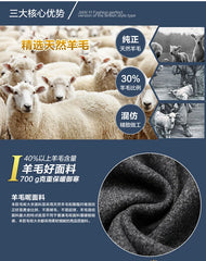 2024 Autumn and Winter Boutique Woolen Black Gray Classic Solid Color Thick Warm Men's Extra Long Wool Trench Coat Male Jacket