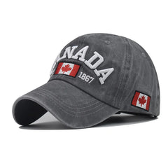 Canada Dad Baseball Cap – Unisex Cotton Cap with Embroidered Maple Leaf Flag, Outdoor Sun Hat for Adults