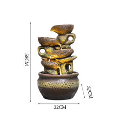 Creative Circulating Water Fountain - Landscape Desktop Lucky Decoration with Rockery & Water Feature