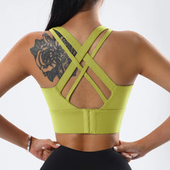 Women’s High Impact Sports Bra – Push-Up Gym Bra with Back Closure, Workout Crop Top for Yoga & Fitness