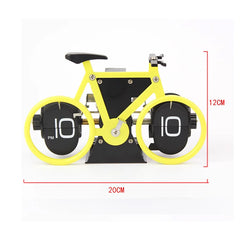 Modern Flip Clock Bicycle Shaped for Home Bedroom Dormitory Living Room Office Desktop Decoration Retro Style Big Number Clock