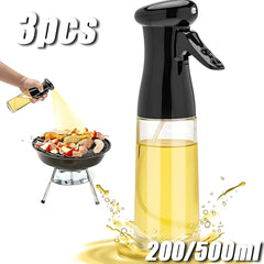 3PCS Oil Sprayer Bottles (200/300ml) | Kitchen Cooking Oil Dispenser & Vinegar Sauce Sprayer for BBQ, Fitness & Fat Loss