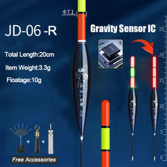 Fishing Floats for Sea & Rock – Smart IC Slip Bobber with Gravity Sensor | Color-Changing LED Luminous Fishing Tackle