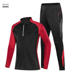 Kids’ Football Tracksuit – Warm Fleece Long Sleeve Soccer Sportswear Set with Sweatshirt & Jogging Jacket for Boys