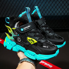 Boys' Fashion Sneakers – Thick-Soled, Warm & Comfortable Anti-Slip Outdoor Sports Shoes for Kids