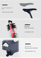 FJ&BDF 20-Inch Children's Mountain Bike – High Carbon Steel Frame, Lightweight with Shock Absorber & Double Disc Brakes | Outdoor Kids Bicycle