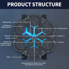 Smart Bluetooth Music Boxing Machine – Wall-Mounted Boxing Trainer for Home Fitness, Decompression & Fighting Practice | Interactive LED Boxing Target