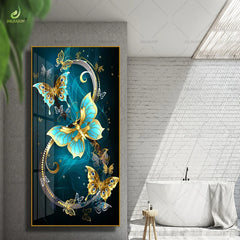 Modern Floral Wall Art – Unique Edge Frame Set Painting for Living Room & Bedroom Decoration