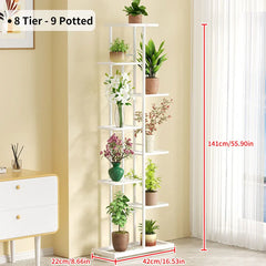 Iron Plant Holder & Flower Stand Rack - Home Garden Storage Shelf for Pots & Decor