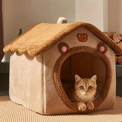 Foldable Pet House – Removable & Washable Cat Cave Sofa Bed for Small Dogs & Medium Cats