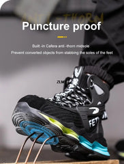 Safety Shoes Men Work Sneaker Steel Toe Shoes Puncture Proof High Top Work Safety Boots Male Lightweight Work Shoes
