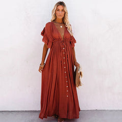 Women's Swimsuit Cover-Up – Open Front Long Kimono Cardigan for Beach & Swimwear