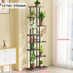 Iron Plant Holder & Flower Stand Rack - Home Garden Storage Shelf for Pots & Decor