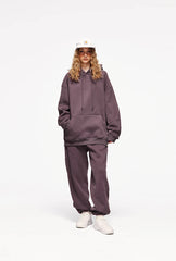 INFLATION 350gsm Thick Velvet Tracksuit – Unisex Solid Color Jogging Suit | 2023 Trendy Matching Fleece Sweatpants & Hoodie Set