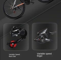 TULX High-Carbon Steel Bicycle – 21-Speed with Front Fork Lock & Dual Disc Brakes | Strong & Stable Ride