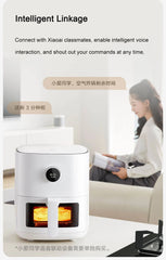 XIAOMI MIJIA Smart Air Fryer Pro 4L Hot Oven Cooker Viewable Window APP Timing OLED Screen Without Oil 360° Hot Air Deep Fryer