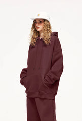 INFLATION 350gsm Thick Velvet Tracksuit – Unisex Solid Color Jogging Suit | 2023 Trendy Matching Fleece Sweatpants & Hoodie Set