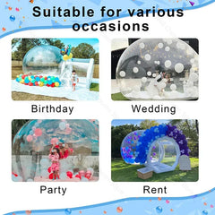 10FT Balloon Inflatable Bubble House Trampoline castle Camping Tent Kids Party Children toy Parks Event Commercial Rental