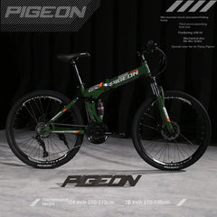 High Carbon Steel Folding Mountain Bike – Shock-Absorbing, Variable Speed Road & Racing Bike for Men, Women & Teenagers