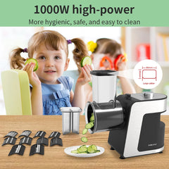 1000W 5-in-1 Electric Vegetable Chopper & Food Processor – Stainless Steel Multifunctional Slicer, Mixer & Cutter (220V)