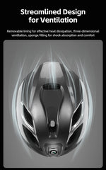 ROCKBROS Bicycle Light Helmet Type-C Charging Cycling Helmet Rechargeable Adjustable MTB Safely Mountain Road Scooter Helmet