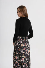 Spring Summer Women’s Elegant Satin Maxi Dress with Knitted Top | 2-Piece Floor-Length Outfit Set