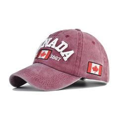 Canada Dad Baseball Cap – Unisex Cotton Cap with Embroidered Maple Leaf Flag, Outdoor Sun Hat for Adults