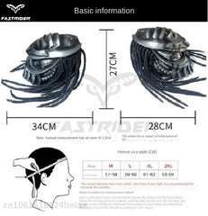 Personalized Full-Cover Predator Helmet – Carbon Fiber Retro Full-Face Motorcycle Helmet | Special-Shaped Design | DOT & ECE Certified