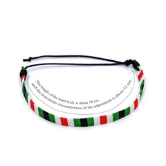 Geometric Polka Dot Palestine Bracelet – Multicolor Handwoven Arabic Style Gaza Flag Jewelry for Men & Women