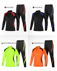 Kids’ Football Tracksuit – Warm Fleece Long Sleeve Soccer Sportswear Set with Sweatshirt & Jogging Jacket for Boys