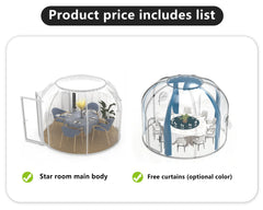 Transparent PC Geodesic Dome Tent – Clear Round Igloo House for Catering, Events, Hotel Resorts & Luxury Celebrations