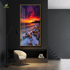 Modern Landscape Paintings – Crystal Porcelain Art Murals for Living Room