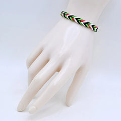 Geometric Polka Dot Palestine Bracelet – Multicolor Handwoven Arabic Style Gaza Flag Jewelry for Men & Women