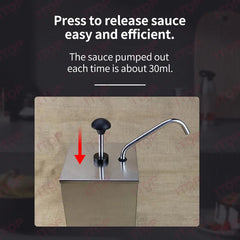 3.6L Stainless Steel Sauce Pump Dispenser | Commercial Kitchen Sauce Station | Ketchup & Black Pepper Sauce Dispenser