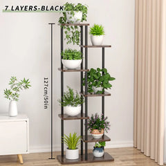 Iron Plant Holder & Flower Stand Rack - Home Garden Storage Shelf for Pots & Decor