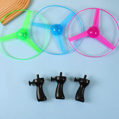 Kids LED Luminous Flying Disc – Pull String UFO Propeller Toy for Outdoor Fun & Sports