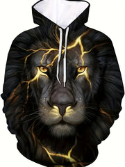 Vintage Tiger Men's Hoodie 3d Print Tops Fashion Animal Tiger Graphics Long Sleeve Hoodie Men Oversized Streetwear Tops Tees