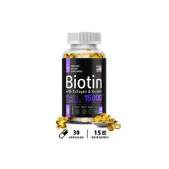 Balincer Biotin + Collagen + Keratin Supplement – 120 Non-GMO Capsules for Hair, Skin & Nail Health