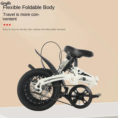 Grylls Fashion 12/14 Inch Folding Bike – Portable Lightweight Bicycle for Adults & Students | Compact Commuter Bike for Kids & Teens