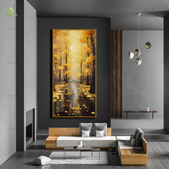Modern Landscape Paintings – Crystal Porcelain Art Murals for Living Room