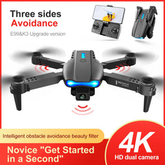 E99 Pro Drone Quadcopter with 6K HD Camera – Remote Control UAV with Altitude Hold, Foldable Design, and 4-Axis Stability for Aerial Photography