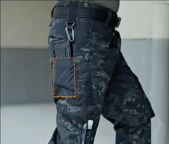 Black Camo Cargo Pants Outdoor Multi-pocket Ripstop Waterproof Trousers Male Autumn Wear-resistant Training Fishing Work Pant