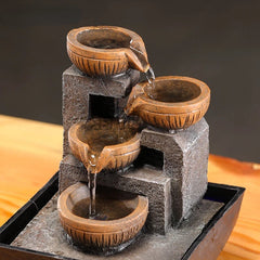 Lucky Automatic Water Flow Ornament - Circulating Water Coffee Table Desktop Decor for Office & Living Room