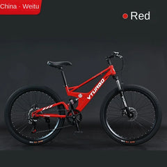 Full Suspension MTB Mountain Bike – Men’s Quad Bicycle with V-Brake/Disc Brake Options | Bicicletta Uomo | Durable Off-Road Bici