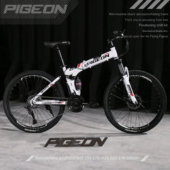 High Carbon Steel Folding Mountain Bike – Shock-Absorbing, Variable Speed Road & Racing Bike for Men, Women & Teenagers