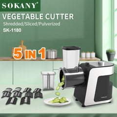 1000W 5-in-1 Electric Vegetable Chopper & Food Processor – Stainless Steel Multifunctional Slicer, Mixer & Cutter (220V)