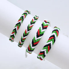 Geometric Polka Dot Palestine Bracelet – Multicolor Handwoven Arabic Style Gaza Flag Jewelry for Men & Women