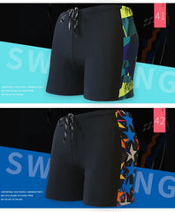 Summer Adult Swimming Trunks – Men's Printed Swim Shorts | Elastic Boxer Swimwear for Beach, Surf & Bathing Suit