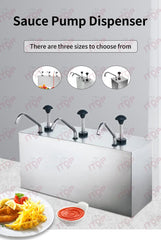 3.6L Stainless Steel Sauce Pump Dispenser | Commercial Kitchen Sauce Station | Ketchup & Black Pepper Sauce Dispenser