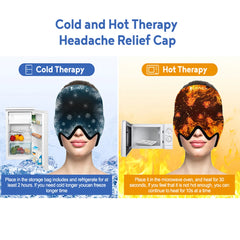 360° Gel Migraine Ice Head Wrap – Hot & Cold Therapy Headache Relief Hat for Migraine, Sinus, and Stress